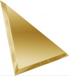Треугольная зеркальная золотая плитка (250х250 мм) с фацетом 10 мм.